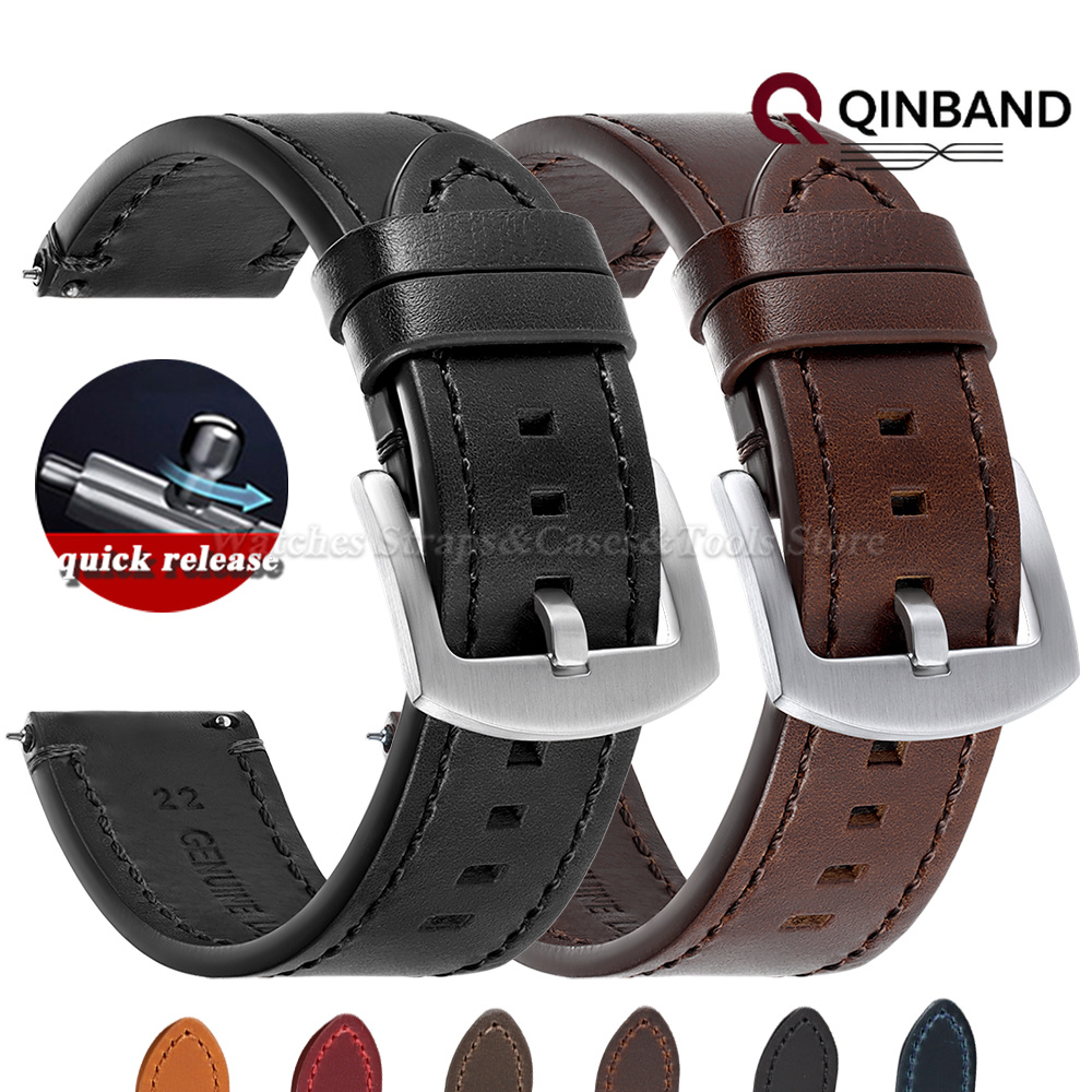 Smartwatch Vintage Watches For Women - สายนาฬิกาหนังวัวเคลือบน้ำมันวินเทจ ขนาด 20 มม. 22 มม.